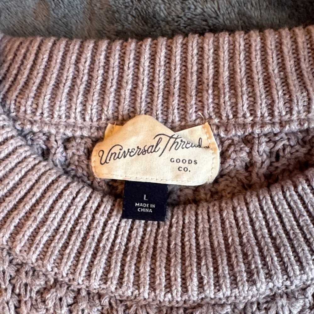 Cozy Knit Sweater in Taupe/lavender - Picture 2 of 3